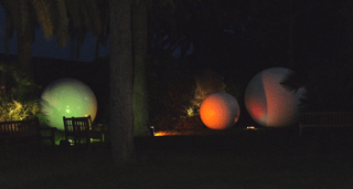inflatable spheres globes garden