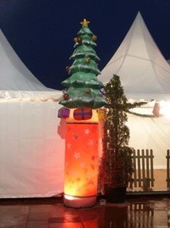 illuminated inflatable christmas tree with post
