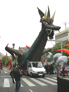 Inflatable dragon at an event