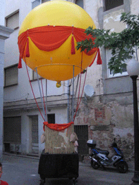 Yellow inflatable hot-air style balloon