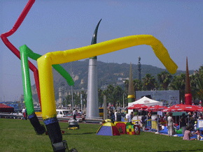 Colourful air dancers