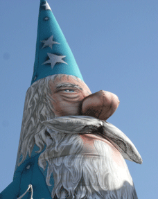 Inflatable magician figure close-up