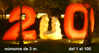 Series of inflatable numbers from 1 to 100